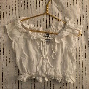 SOLD - Sheer Crop Top with Eyelet Detail